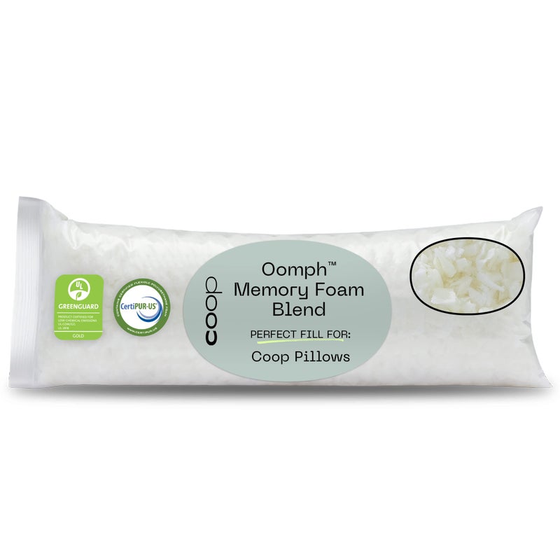 Coop Home Goods Coop Home Goods Extra Oomph Fill, Cross-Cut Memory Foam, Medium Density Pillow Fill, 1/2 Pound Bag, Refill to Customize Your Premium Adjustable Pillow, GREENGUARD Gold and CertiPUR-US Certified - Image 1