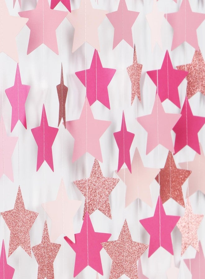 Hugtmr Hot-Pink Rose-Gold Party Decorations Garland - 62ft Twinkle Little Star Hanging Streamers Banner,Birthday Wedding Bridal Baby Shower Bachelorette Engagement Decor Hugtmr - Image 1