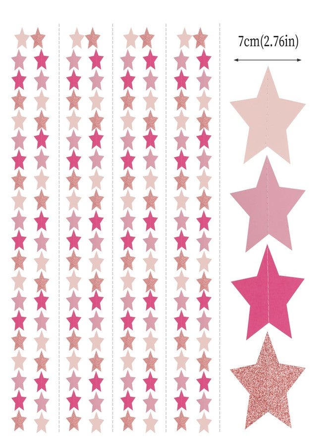 Hugtmr Hot-Pink Rose-Gold Party Decorations Garland - 62ft Twinkle Little Star Hanging Streamers Banner,Birthday Wedding Bridal Baby Shower Bachelorette Engagement Decor Hugtmr - Image 2
