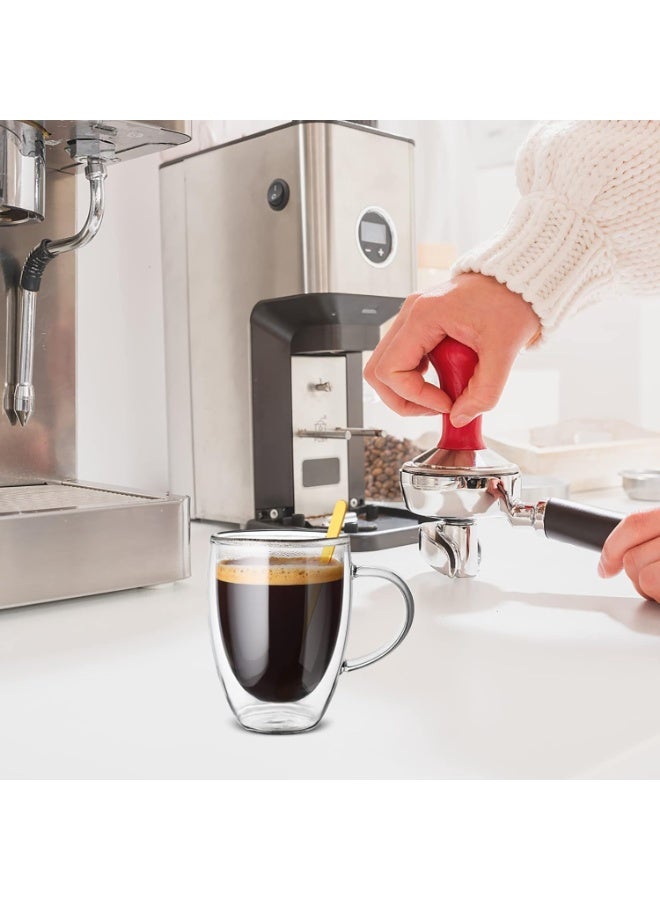 الكوتش أكواب قهوة شفافة حرارية مزدوجة الجدار – طقم 4 قطع – سعة 300 مل - Image 2