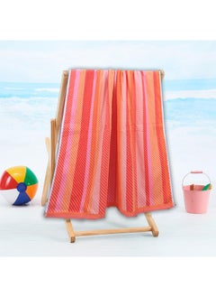 BYFT Jacquard Beach Towel Warm Stripe Cotton (86x162 cm) 390 gsm-Set of 1  - Image 1