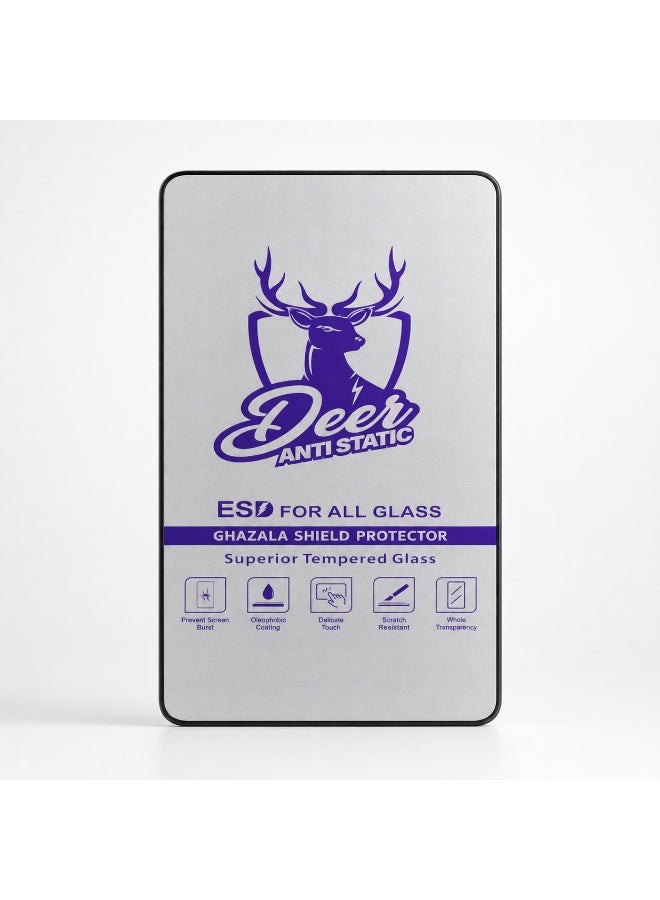 Deer Al-Ghazala Anti-Static ESD Tempered Glass Screen Protector for Samsung Galaxy Note 10 Lite - Full Glue Full Coverage Black Frame - Image 2