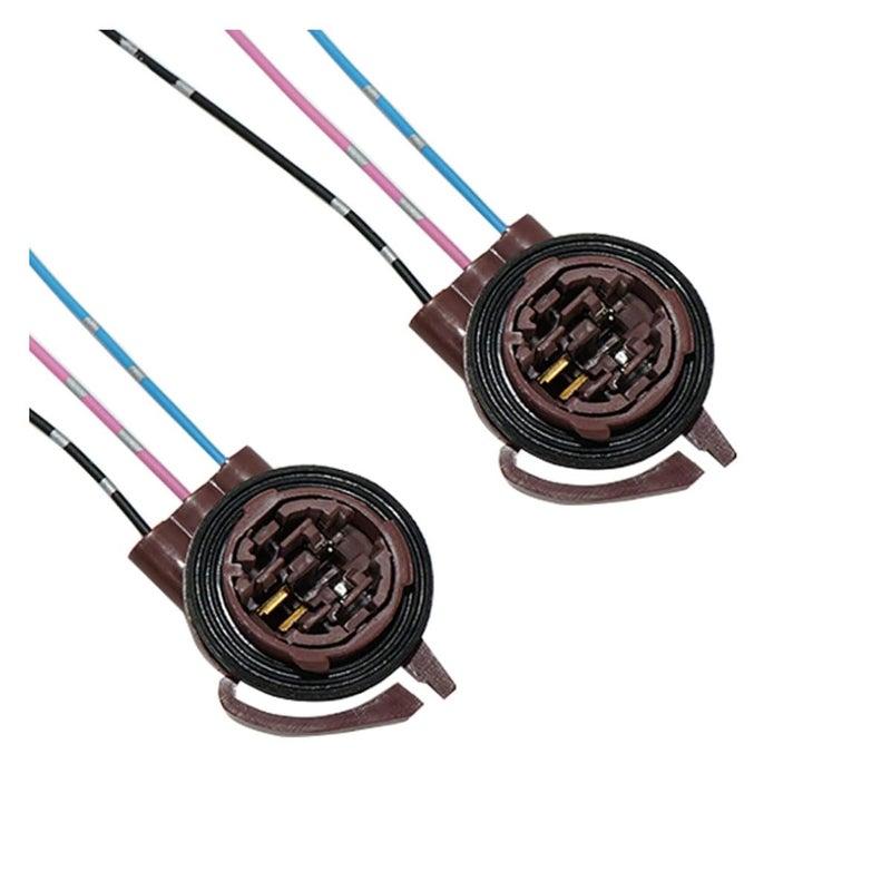 GLSOWEE 2PCS 3156 3157 Pre-Wired Harness Sockets, Car LED Bulbs Socket Adapters, Bulb Pigtail Socket Plug Connectors for Turn Signal Bulb Brake/Tail Light (#3157/2PCS) - Image 1