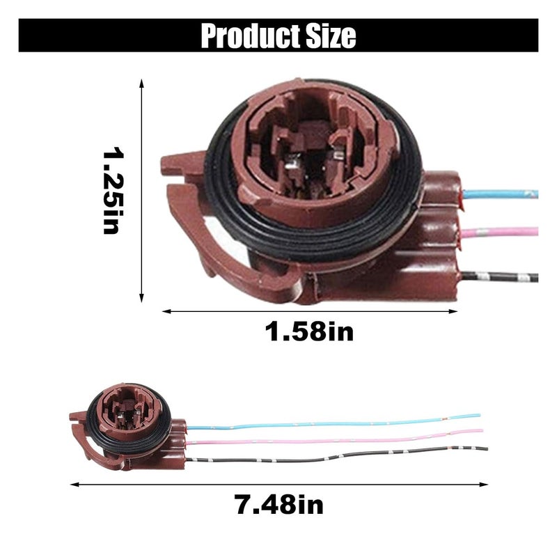 GLSOWEE 2PCS 3156 3157 Pre-Wired Harness Sockets, Car LED Bulbs Socket Adapters, Bulb Pigtail Socket Plug Connectors for Turn Signal Bulb Brake/Tail Light (#3157/2PCS) - Image 2