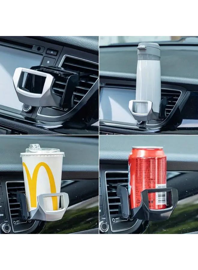 Silvery Foldable Car Cup Holder Air Vent Mount Non Slip Grip Space Saving Design - Image 5