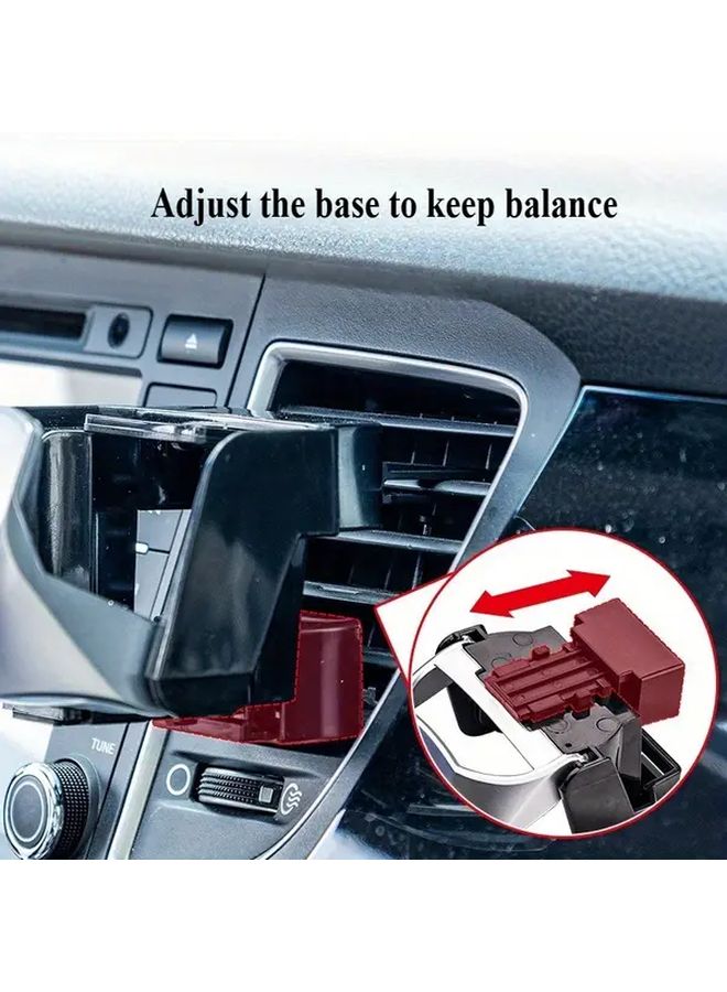 Silvery Foldable Car Cup Holder Air Vent Mount Non Slip Grip Space Saving Design - Image 4
