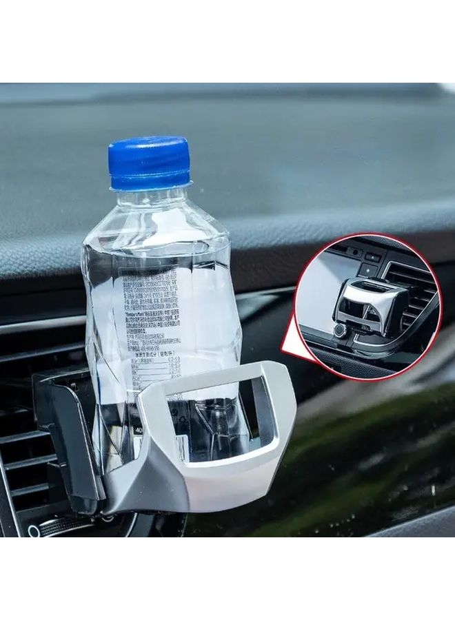 Silvery Foldable Car Cup Holder Air Vent Mount Non Slip Grip Space Saving Design - Image 1