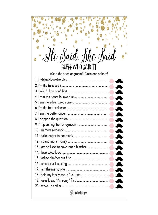 Hadley Designs Gold Bridal Shower Games for 25 Guests - Fun and Hilarious Bridal Games for Showers, Wedding Shower, Engagement, Classy Party Activities - Image 1