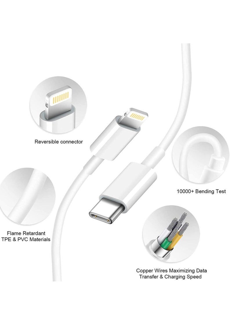 Generic - iPhone 14 Fast Charger [Apple MFi Certified ] Apple Fast Charging Block 20W PD USB-C Wall Charger 6FT USB C to Lightning Cables Compatible with iPhone 14/13/ Plus/12/Pro/11/Pro Max,iPad (White) - Image 1