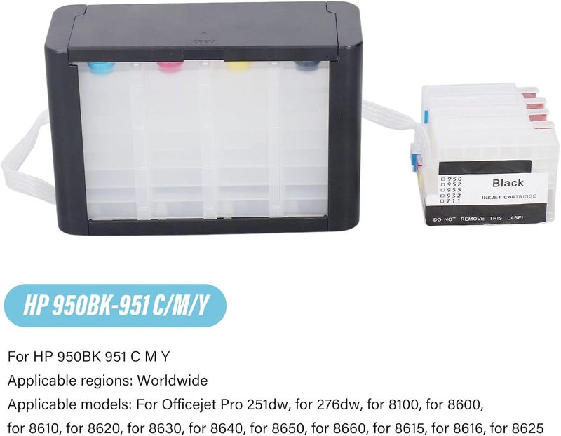 klarako Continuous Ink Supply Cartridge, Color Refill Printer with Permanent Chip for (954) - Image 5