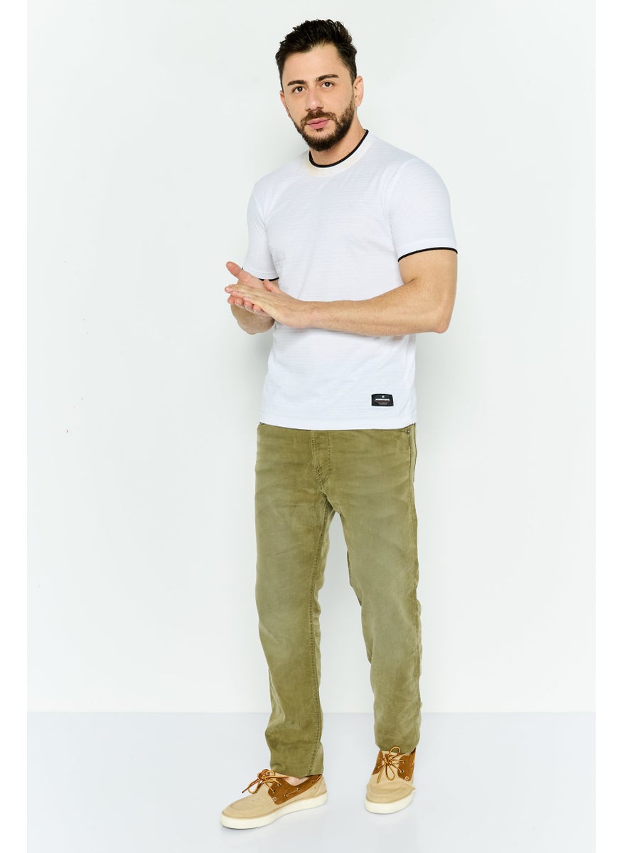 Modern Culture Men Crew Neck Short Sleeves Brand Logo T-Shirt, White  - Image 2