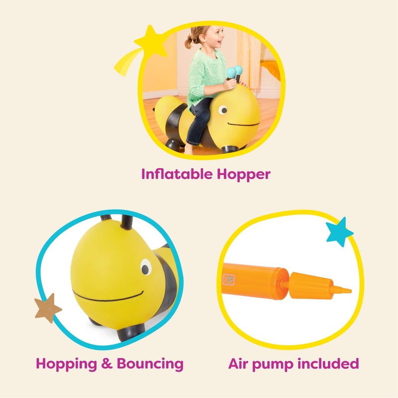 B. toys â€“ Ride â€“ On Bee Bouncer â€“ Bouncy Animal Toy â€“ Inflatable Hopper for Toddlers â€“ Hopping & Bouncing â€“ Air Pump Included â€“ Bouncy Boing â€“ Bizzi - Image 4