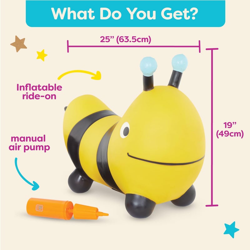 B. toys â€“ Ride â€“ On Bee Bouncer â€“ Bouncy Animal Toy â€“ Inflatable Hopper for Toddlers â€“ Hopping & Bouncing â€“ Air Pump Included â€“ Bouncy Boing â€“ Bizzi - Image 5
