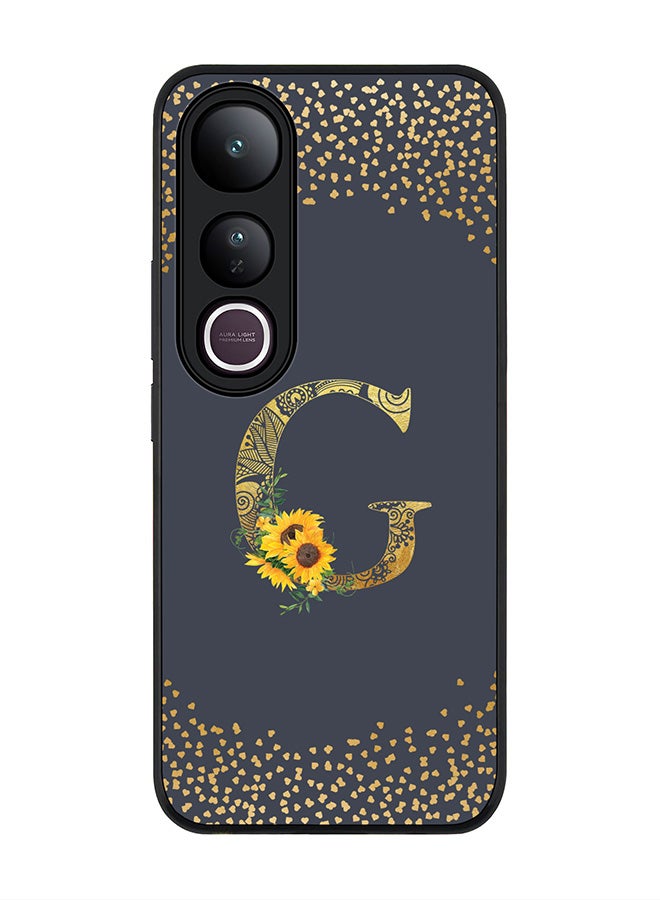 Stylizedd For vivo V50 Lite Case,Slim fit Camera Protection, Shockproof Thin Phone cover  - Custom Floral Monogram - G  (Grey )