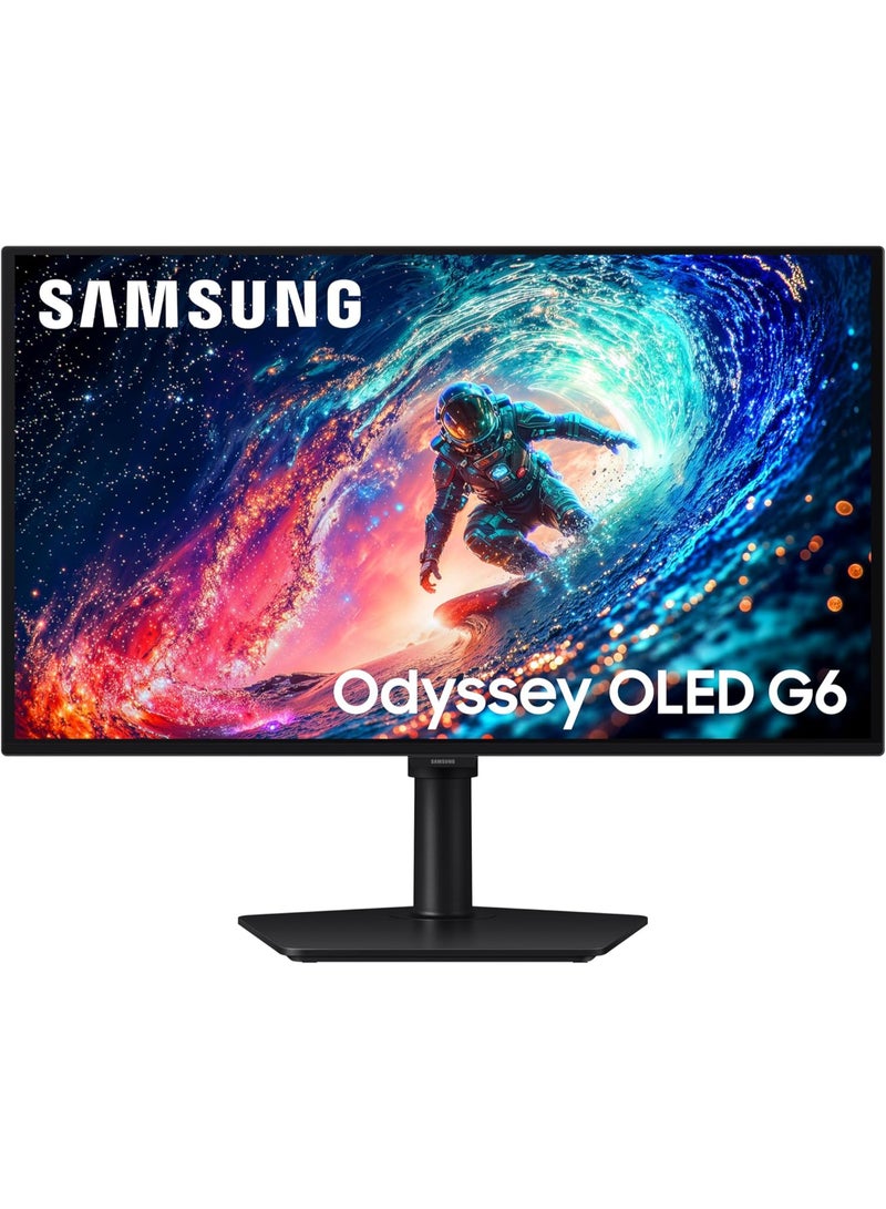 Samsung G61SH 27″ OLED QHD Monitor, 240Hz Refresh Rate & 0.03ms Response Time, Height Adjustable, FreeSync Premium, Black, LS27HG612SMXUE Black - Image 1