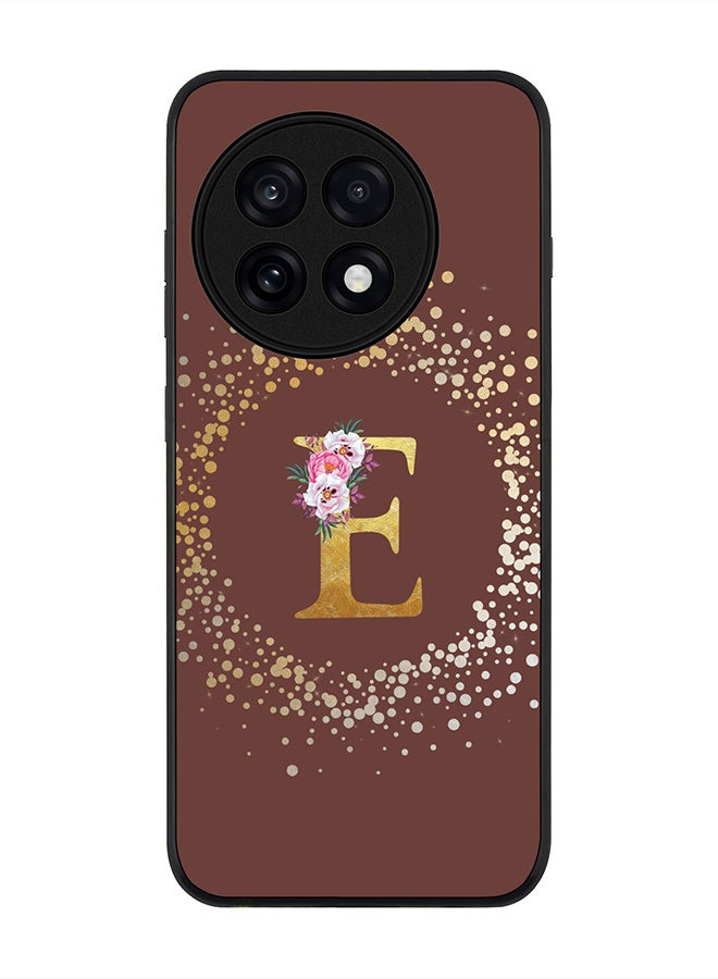 Stylizedd For OnePlus 13R / Ace 5 Pro Case,Slim fit Camera Protection, Shockproof Thin Phone cover  - Custom Monogram Floral - E  (Brown )
