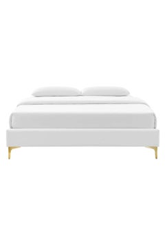 A to Z Furniture Sutton Velvet Bed 120x200cm Twin size Bed in White Color 