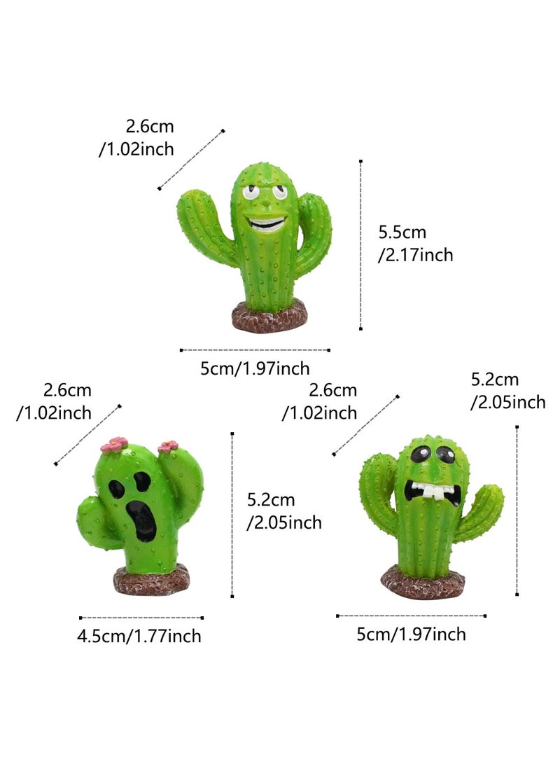 general Garden Cactus Monster Set of Three Small Ornaments Flower Ornaments Succulent Moss Micro Landscape - Image 3