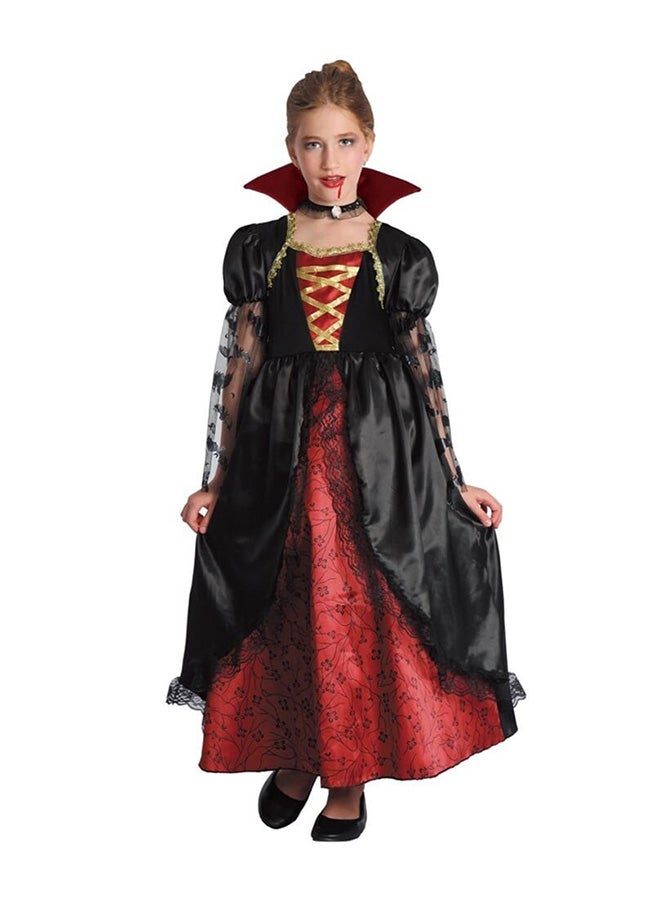 Toyland Kids Demon Vampire Dress Costume – Red and Black Halloween Outfit with Choker, Large - Image 1