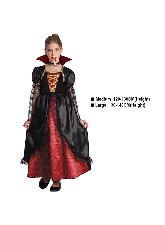 Toyland Kids Demon Vampire Dress Costume – Red and Black Halloween Outfit with Choker, Large - Image 2