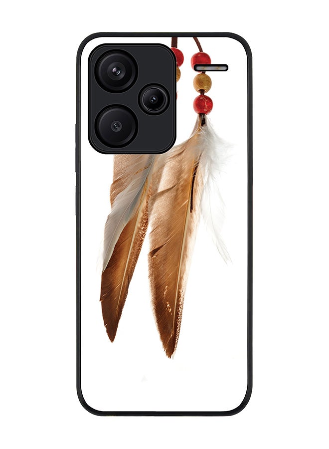 Stylizedd Rugged Black Edge Case for Xiaomi Redmi Note 13 Pro Plus, Slim fit Flexible Anti Drop Thin Cover-  Chief Longfeathers - Image 1