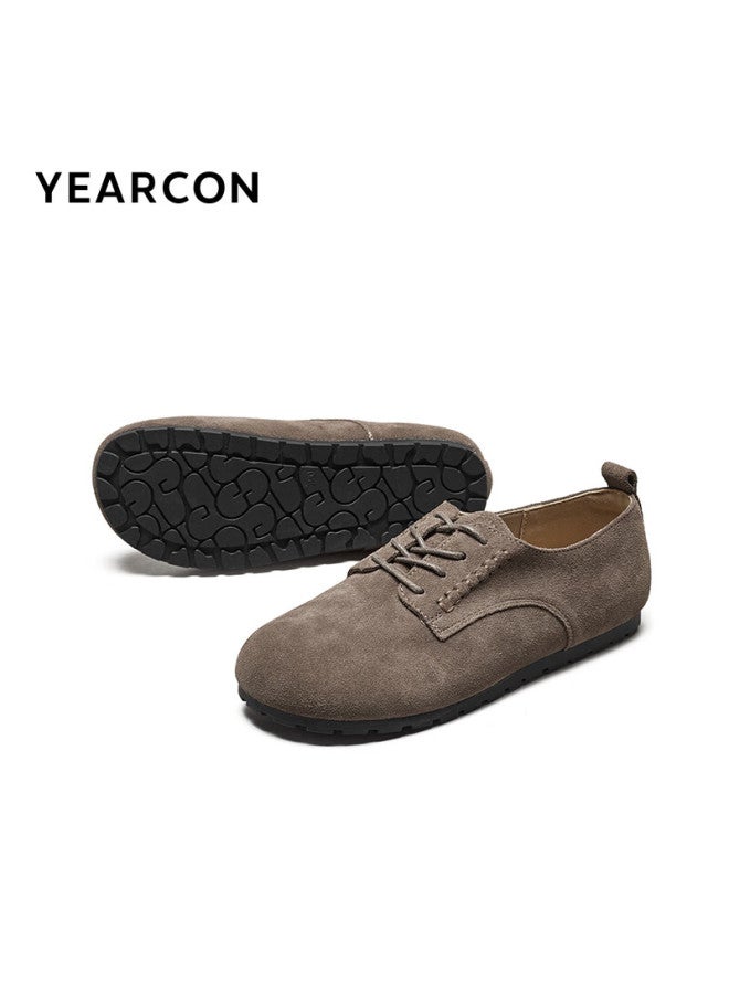 YEARCON Yierkang Single Shoes 25 Spring British Style Small Leather Shoes Women's Thin-soled Loafers Yadan Women's Shoes 49911w Coffee Color Size 37 - Image 4