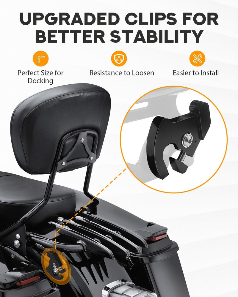 PBYMT Stealth Luggage Rack Compatible for Harley Touring, Detachable Luggage Rack Compatible with Harley Davidson Street Glide Road Glide Road King Electra Glide Ultra Limited 2009-2024 (Black) - Image 2