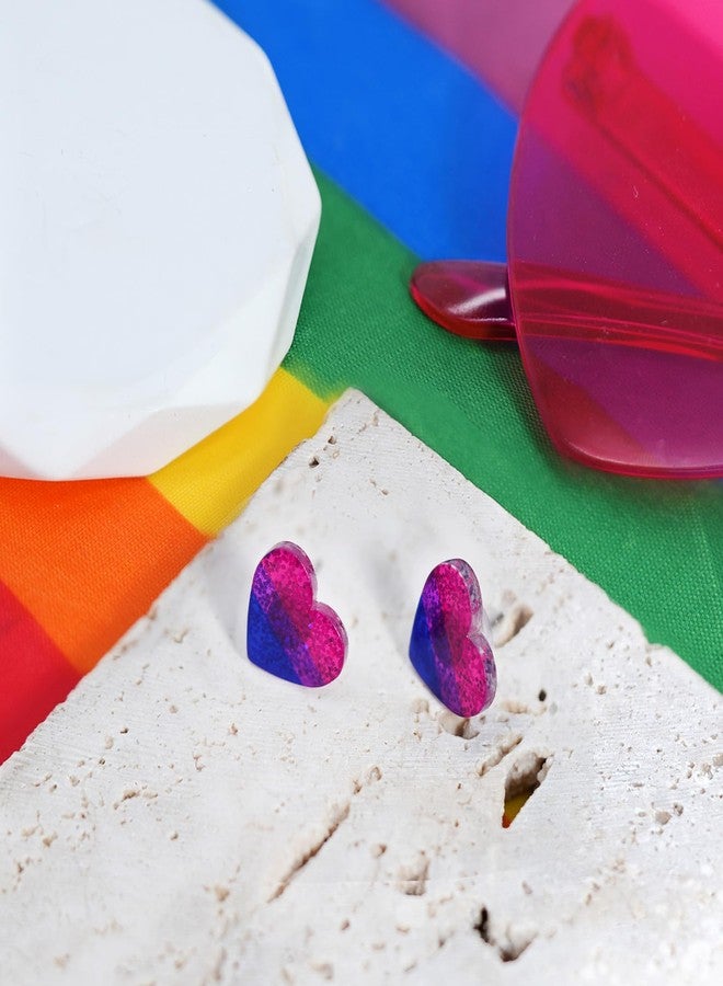 Mintolex LGBTQ+ Rainbow Heart Pride Earrings for Women Men Acrylic LGBT Progress Flag Heart Earrings Tiny Rainbow Pride Jewelry Accessories, Bisexual - Image 5