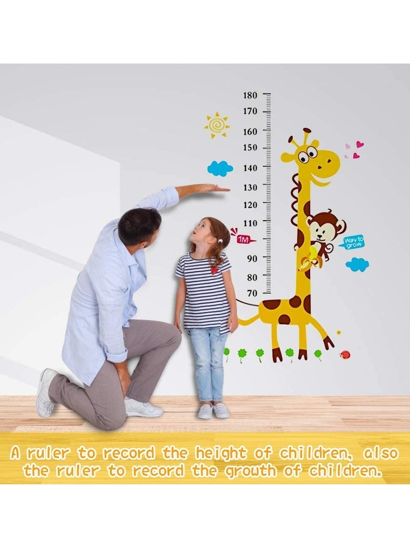 رسم كرتوني لجمل نمو الأطفال مقياس الطول للمنزل/غرف الأطفال ملصقات جدارية يمكنك صنعها بنفسك - Image 2