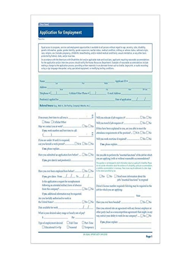 ComplyRight Ohio State-Compliant Employment Application|8 ½"x11 |50 Pack| - Image 3
