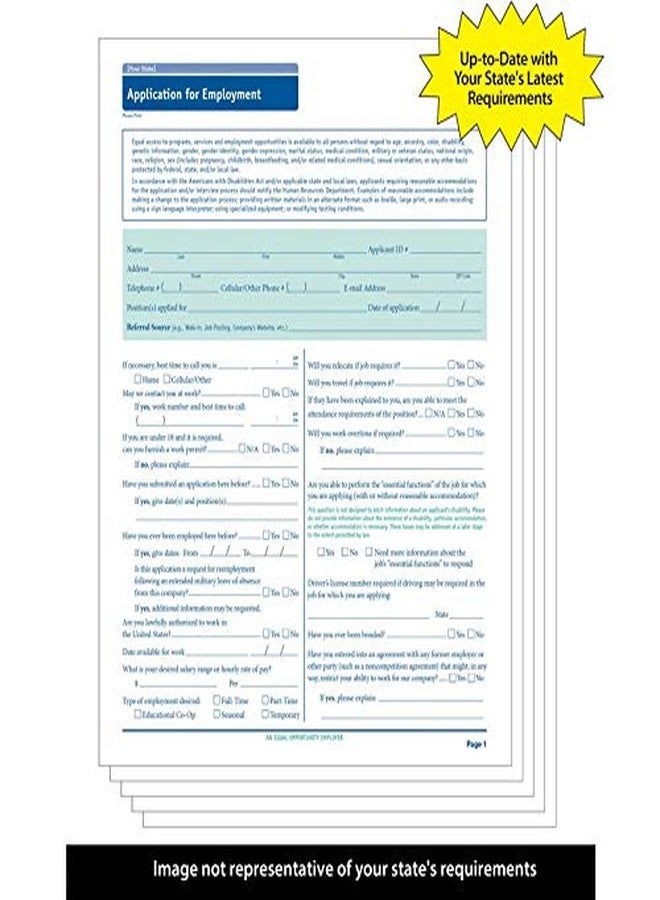 ComplyRight Ohio State-Compliant Employment Application|8 ½"x11 |50 Pack| - Image 2