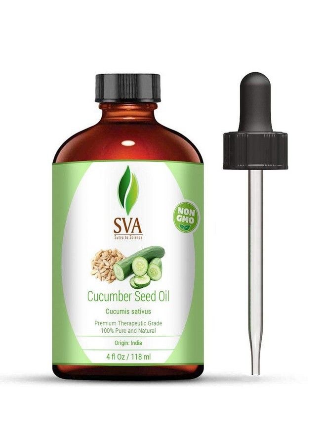 SVA Organics Cucumber Seed Carrier Oil With Pleasant Aroma Of Cucumber Natural Fragrance118 Ml (4 Fl. Oz.) Natural For Nourished Skin Hair Growth Aromatherapy & Spa  - Image 2