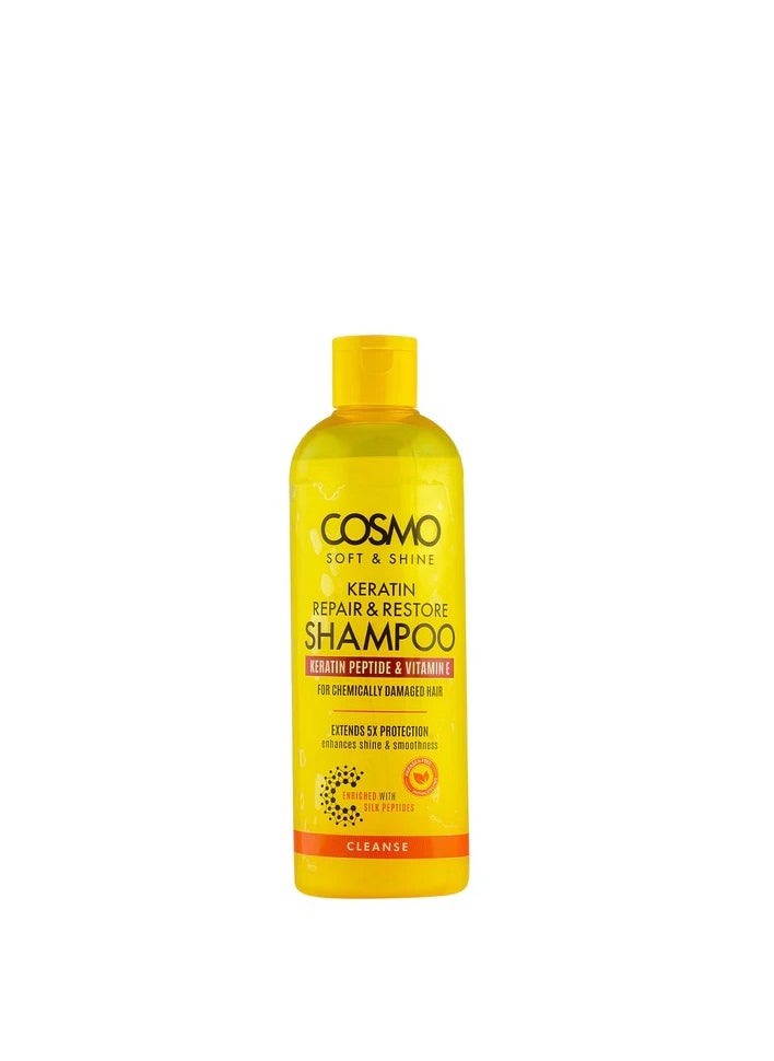 COSMO - Cosmo Soft And Shine Keratin Repair And Restore Shampoo 480ml - Image 1