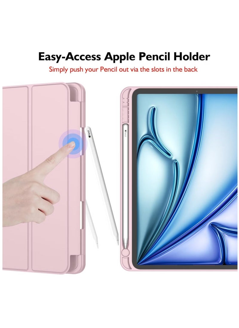 ELTRAZONE iPad Air 11 Inch Case M2 2024 – iPad Air 5th/4th Generation Case 2022/2020 10.9 Inch with Pencil Holder, Trifold Stand Smart Case – Baby Pink, Stylish, Lightweight, Premium Protection - Image 3
