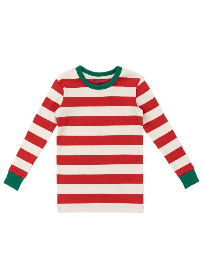 AVAUMA Baby Boys Girls Pajama Set 6M-7T Kids Cute Toddler Christmas Stripe Pattern Design Pjs Cotton Sleepwear (Red/ST.L) - Image 2