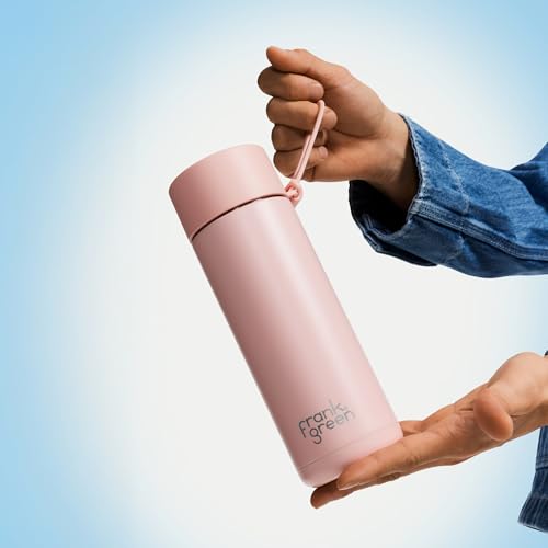 Frank Green - Ceramic Reusable Bottle - Stainless Steel Water Bottle With Straw, Insulated Water Bottle, Metal Water Bottle - Flip Straw Lid - 20oz - Deep Ocean - Image 4