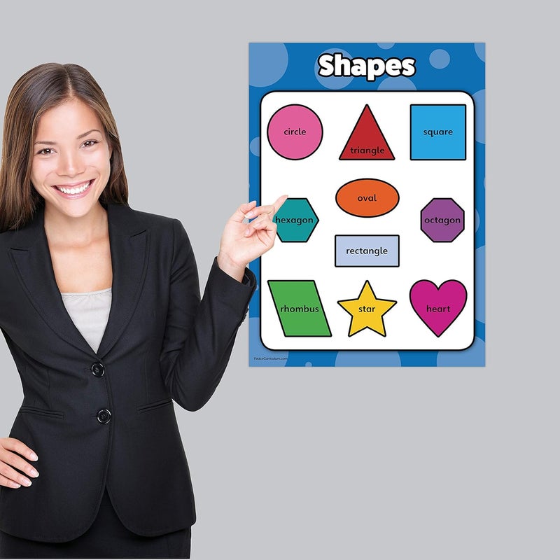 Palace Learning 4 pack - ABC Alphabet + Numbers 1-10 + Shapes + Colors Poster Set - Toddler Educational Charts (LAMINATED, 18" x 24") - Image 5