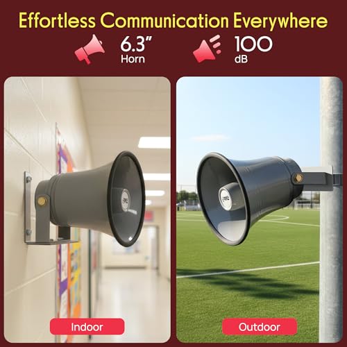 Pyle Indoor Outdoor PA Horn Speaker 63 Portable PA Speaker with 8 Ohms Impedance 25 Watts Peak Power Mounting Bracket Hardware Included Pyle PHSP6K White 63Inch - Image 3