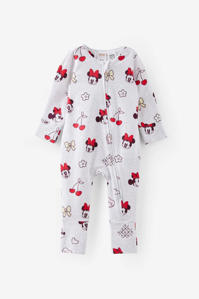 كوتون اون Mickey Mouse Disney Long Sleeve Zip Romper
