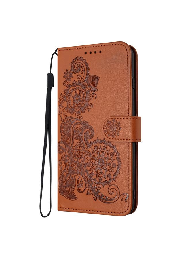Zaboon Case For Infinix Note 40 Pro 4G / 5G Datura Flower Embossed Flip Leather Phone Case - Image 3