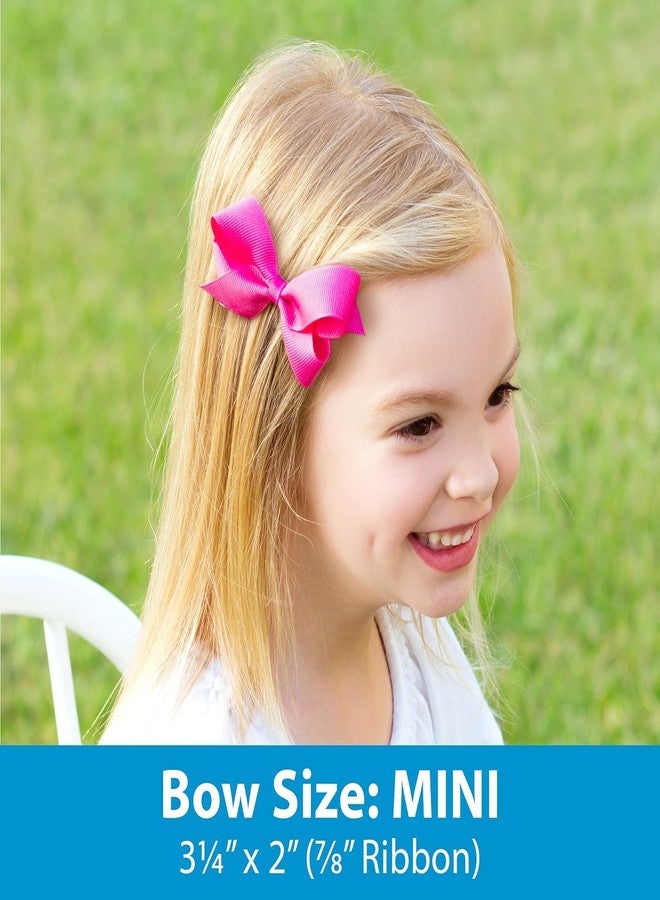 Wee Ones أقواس شعر للبنات والأطفال الصغار من وي أونز مع لمسة لامعة وقاعدة جروغرين، عبوة 3، ألوان العطلات واليوميات على مشبك وي ستاي غير القابل للانزلاق، صغير، برل، أزرق، لور - Image 5