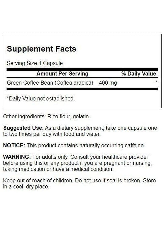 Swanson Full Spectrum Green Coffee Bean 400 Milligrams 60 Capsules (2 Pack) - Image 2