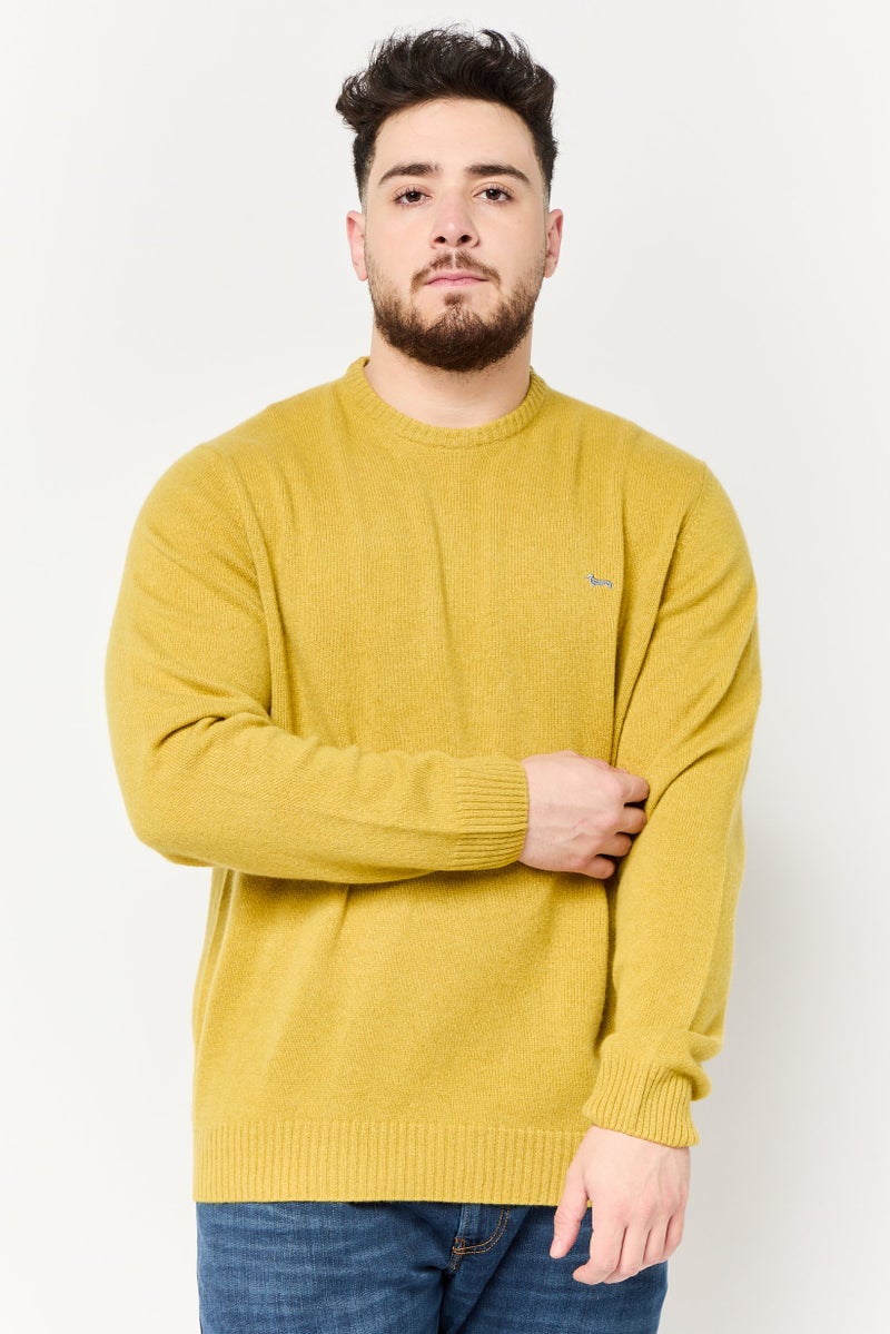Harmont & Blaine Men Crew Neck Knitted Sweater, Yellow - Image 1