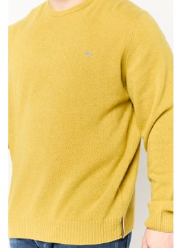Harmont & Blaine Men Crew Neck Knitted Sweater, Yellow  - Image 3