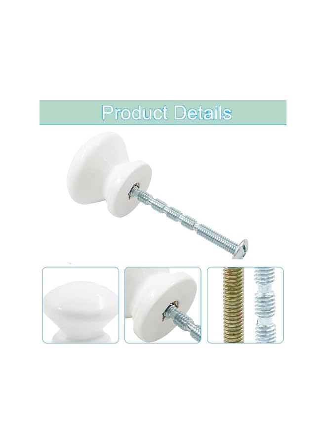 The Bros 20 Pcs Vintage Antique Bronze Knobs Handle Pulls - 30mm Brass Round Knobs for Cabinet Drawer Cupboard Home Office Kitchen Bathroom Furniture (White) - Image 3