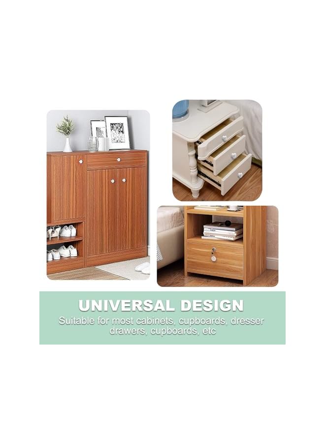 The Bros 20 Pcs Vintage Antique Bronze Knobs Handle Pulls - 30mm Brass Round Knobs for Cabinet Drawer Cupboard Home Office Kitchen Bathroom Furniture (White) - Image 4