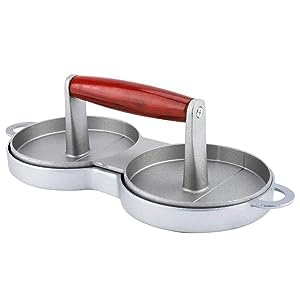 GROPOTIT Hamburger Mold Veg Nonveg Hamburger Patty Maker Burger Tikki Maker Pressing Mold for Kitchen Double Hole Hamburger Burger Press Patty Maker Burger Meat Press Beef Patty Maker - Image 3