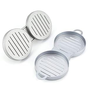 GROPOTIT Hamburger Mold Veg Nonveg Hamburger Patty Maker Burger Tikki Maker Pressing Mold for Kitchen Double Hole Hamburger Burger Press Patty Maker Burger Meat Press Beef Patty Maker - Image 4