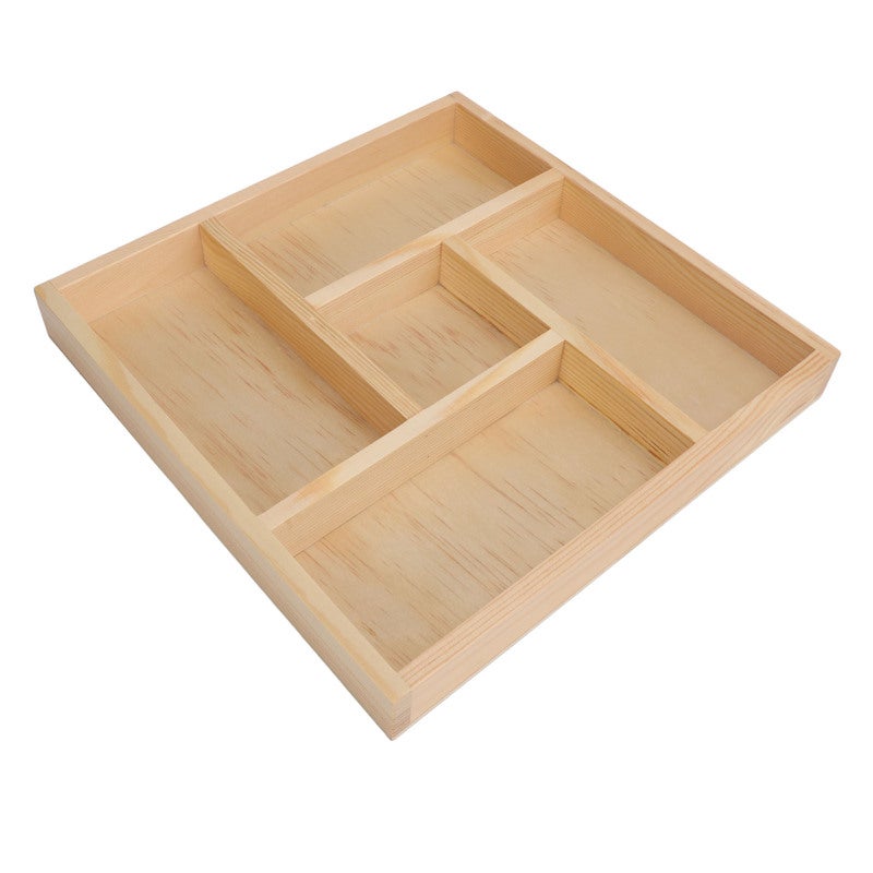 Wooden Sensory Bin: Beech Wood Smooth-edge Tray Toy - Fine Motor Skill Development Educational Toy for Toddlers Preschool Children Home Outdoor Classrooms - Image 2