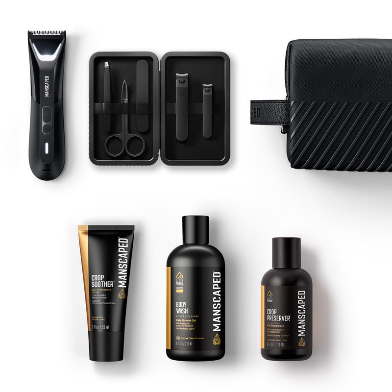 MANSCAPEDÂ The Premier Package 5.0 Ultra, with The Lawn MowerÂ® 5.0 Ultra Men's Groin & Body Hair Trimmer, Shears 3.0, Crop PreserverÂ® Ball Deodorant, RefinedÂ® Body Wash, Crop Sootherâ„¢, Shed 2.0 - Image 1